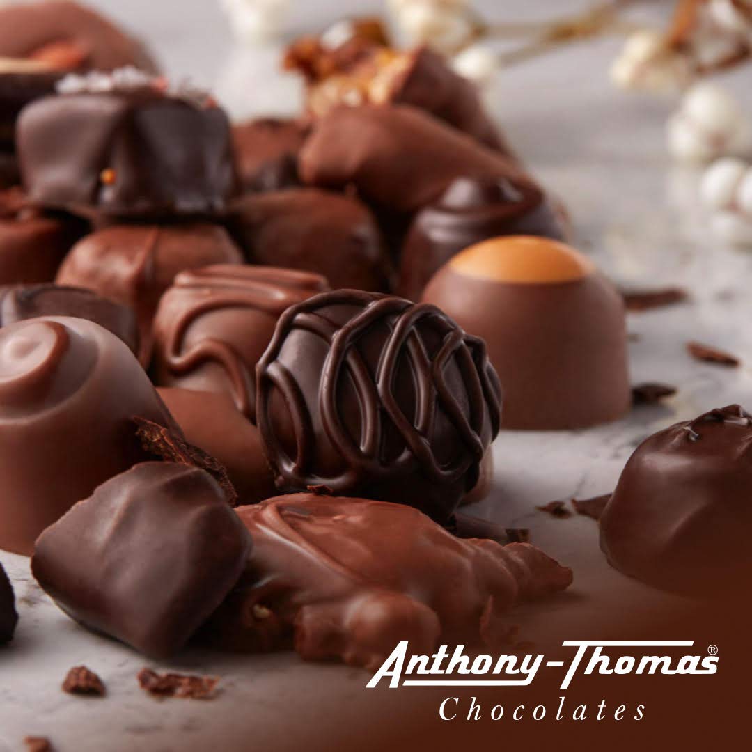 Anthony Thomas Cherry Cordials gift box with ribbon, ready for celebrations and special occasions