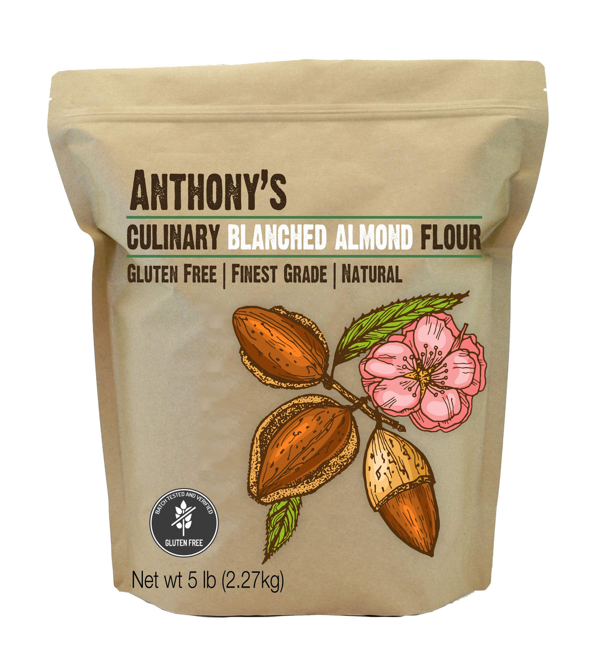Anthony's Blanched Almond Flour 5 lb bag for easy baking.