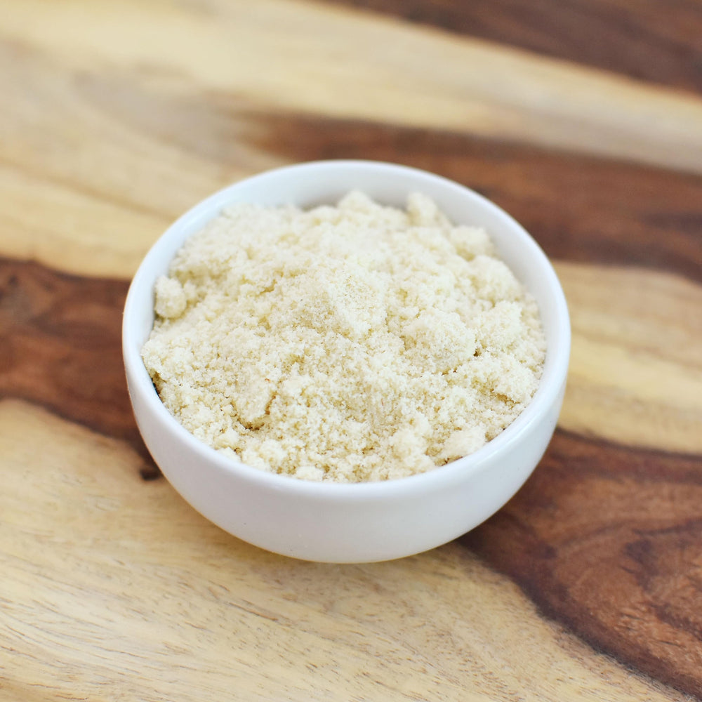 Anthony's Blanched Almond Flour steam pasteurized process shown for safety and quality.
