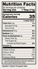 Anthony's fenugreek seeds gluten-free label: reliable option for gluten-free recipes.