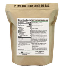 Anthony's mix close-up reveals finely ground chia and flaxseed texture.