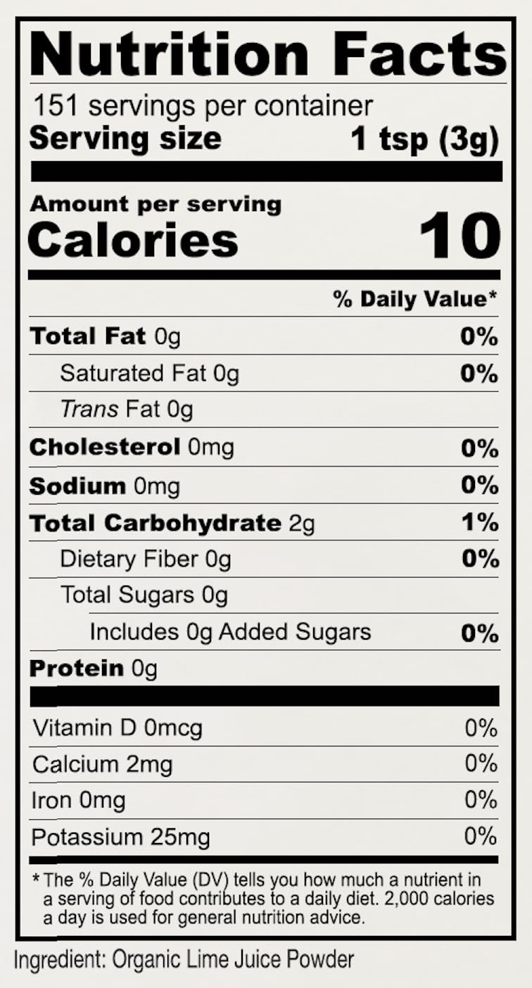 Anthony's Lime Powder closeup highlights unsweetened, gluten-free zing