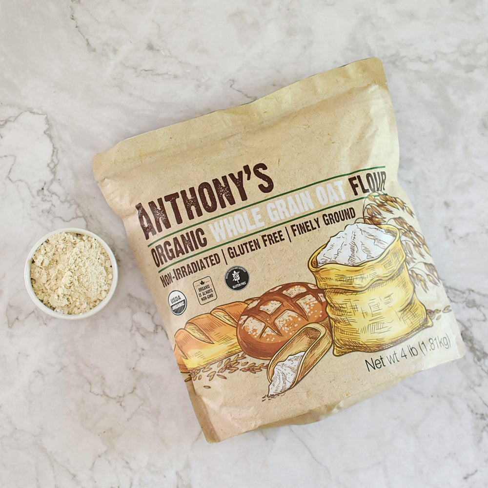 Anthony's Organic Oat Flour gluten-free baking setup with versatile outcomes.