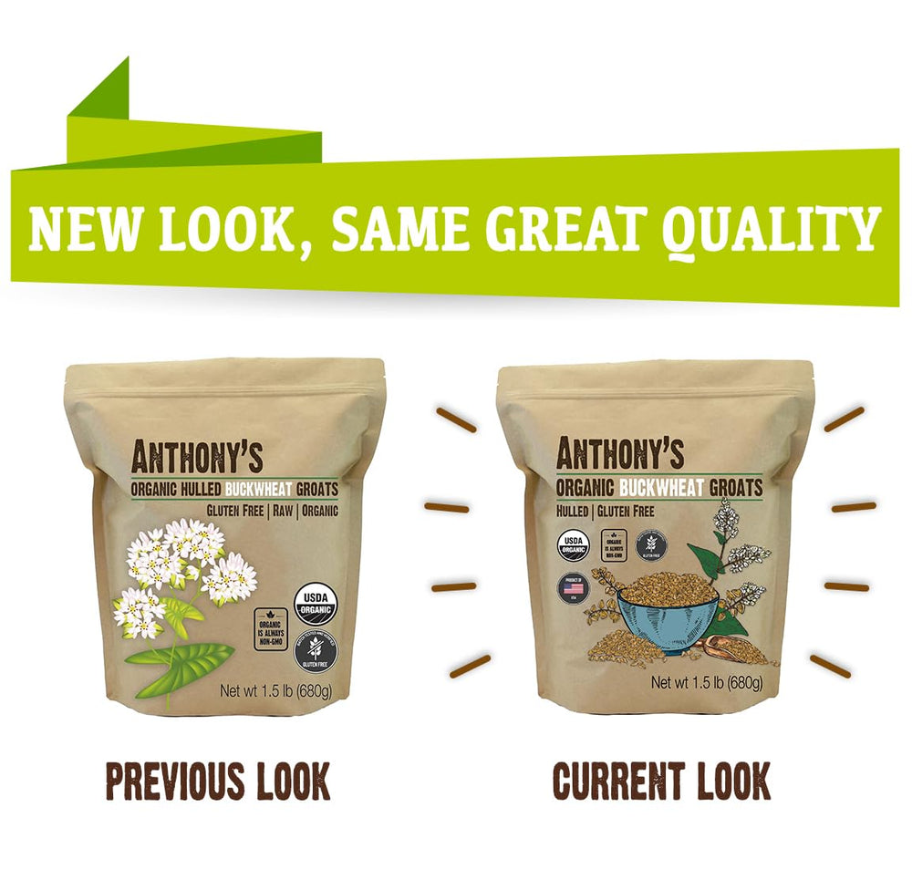Anthony's Organic Buckwheat Groats pancakes for gluten-free mornings.