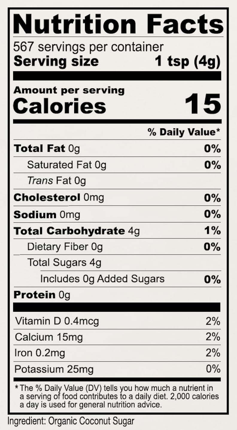 Anthony's Organic Coconut Sugar 1to1 substitution for recipe sweetness.