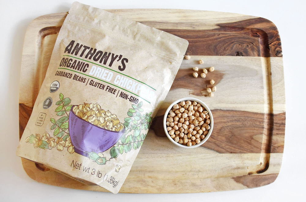 Anthony's Organic Dried Chickpeas roasted for a crunchy snack
