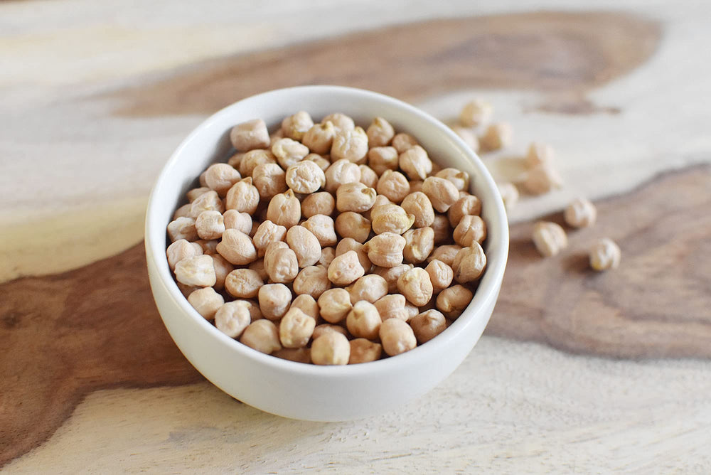 Anthony's Organic Dried Chickpeas added to a hearty soup bowl
