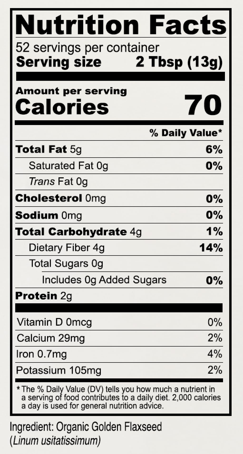 Anthony's Organic Golden Flaxseed Meal gluten-free label close-up.