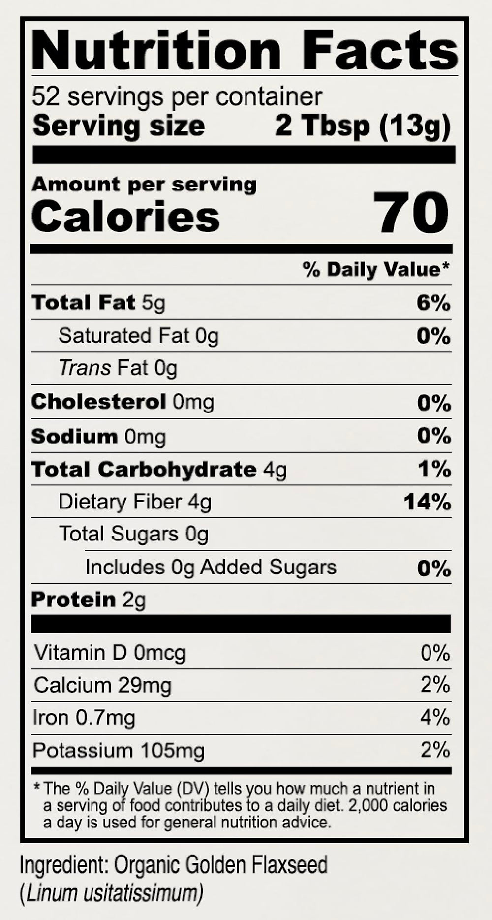 Anthony's Organic Golden Flaxseed Meal gluten-free label close-up.