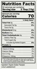 Anthony's Organic Golden Flaxseed Meal gluten-free label close-up.