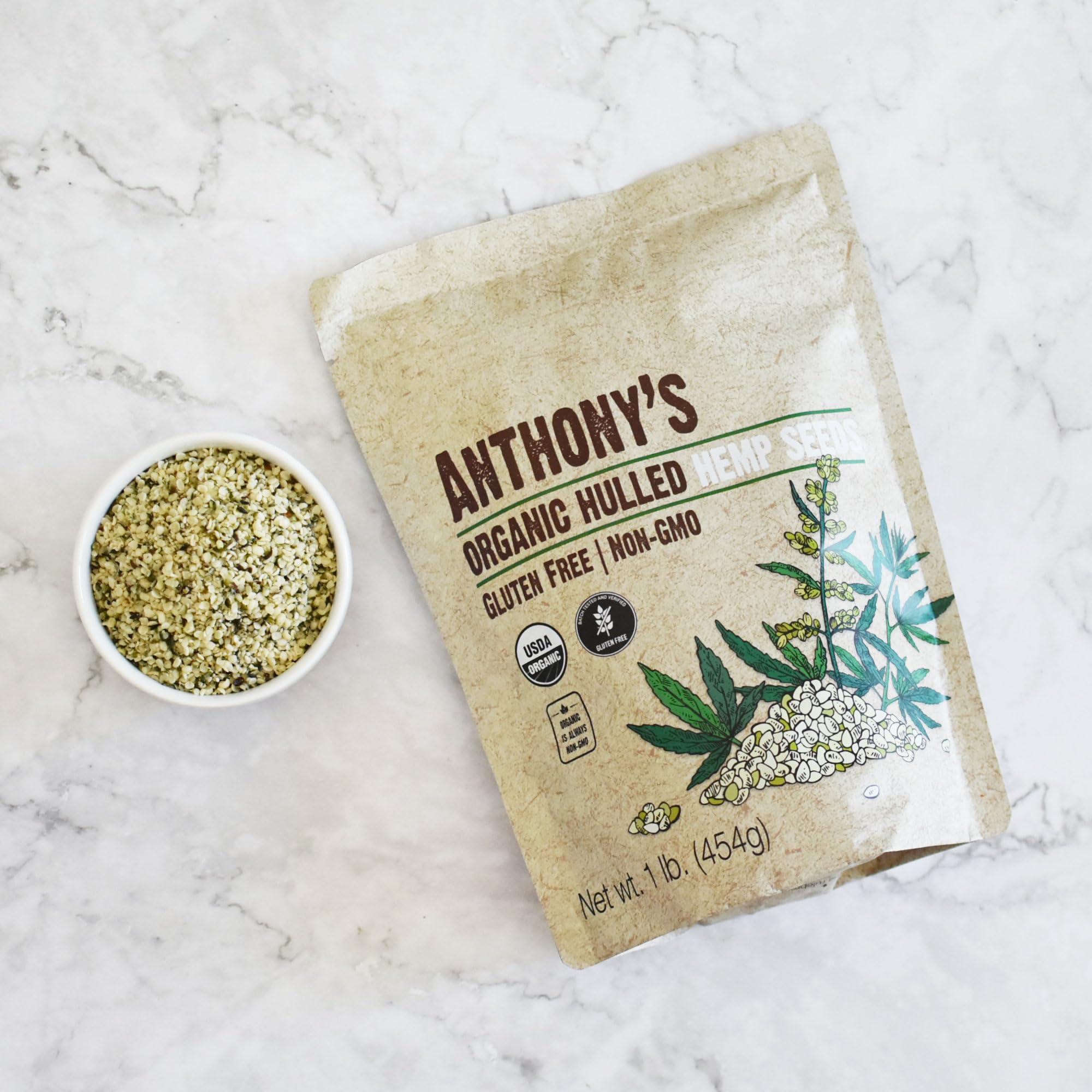 Anthony's Organic Hulled Hemp Seeds in baking for protein boost.