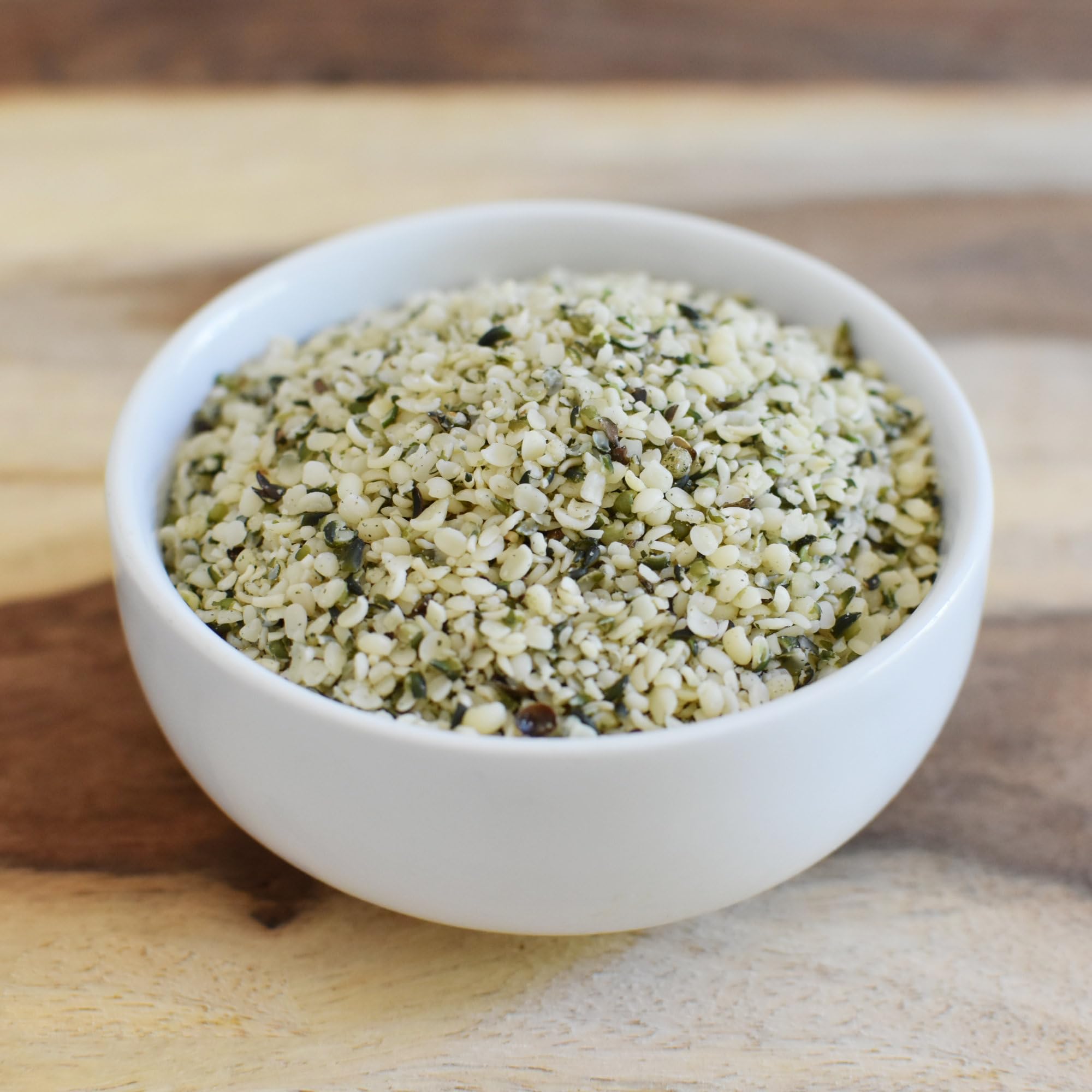 Anthony's hulled hemp seeds folded into a smoothie for creaminess.