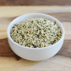 Anthony's hulled hemp seeds folded into a smoothie for creaminess.