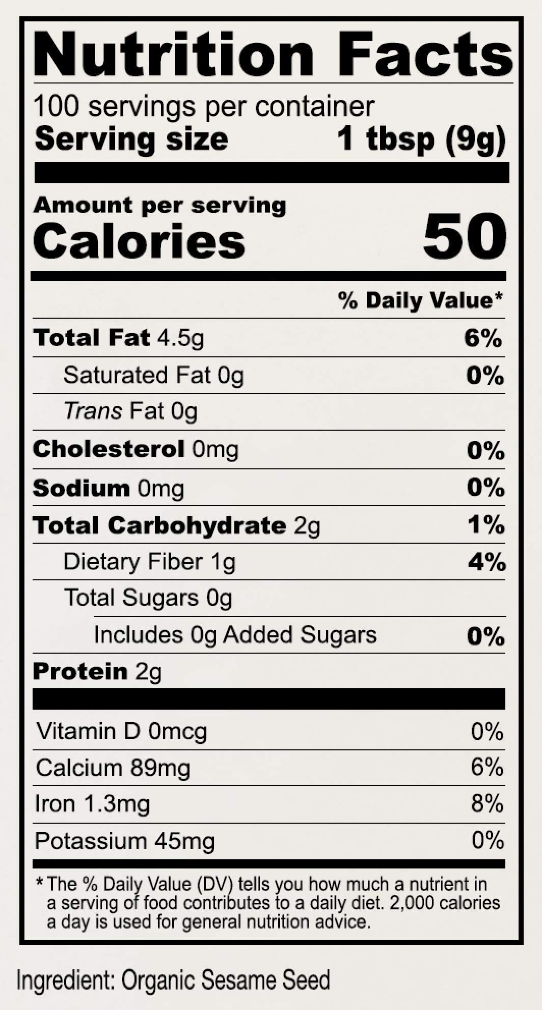 Anthony's Organic Hulled Sesame Seeds package label conveys organic purity and gluten-free assurance