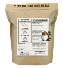 Anthony's Organic Instant Coffee granules dissolve quickly for a simple morning brew.