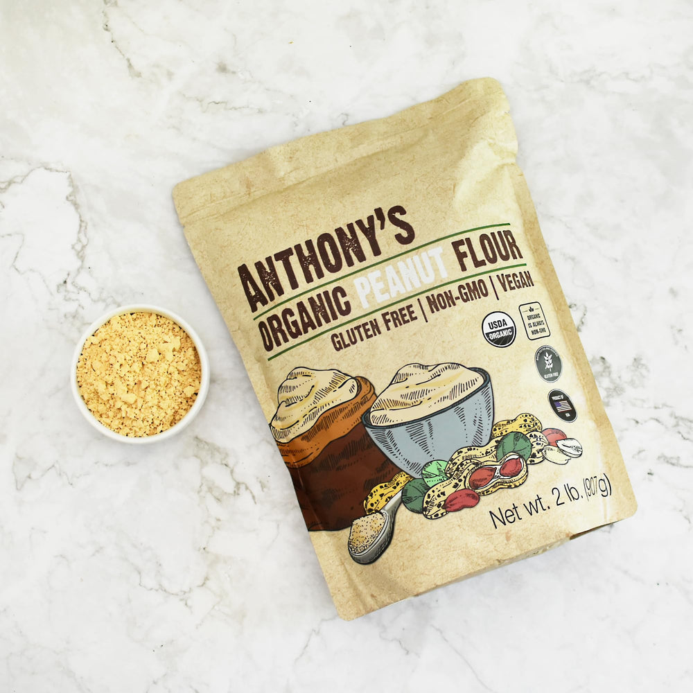 Anthony's Organic Peanut Flour ready-for-use baking scene for cookies and pancakes