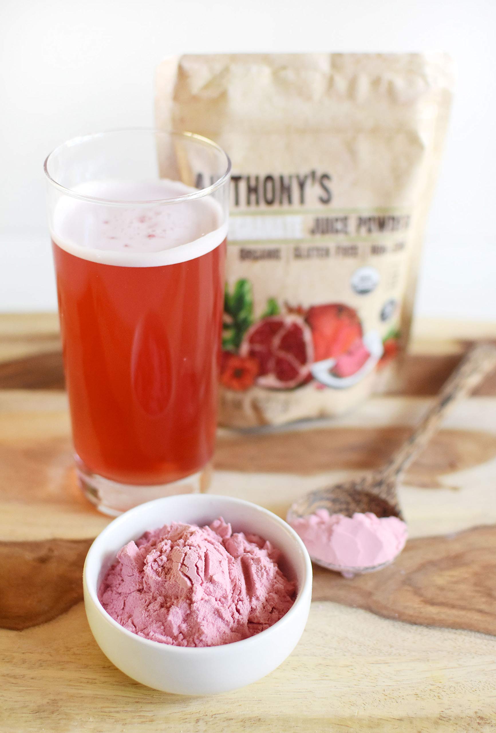 Anthony's Organic Pomegranate Powder mixed into salad dressing for brightness
