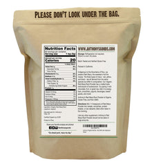 Anthony's Organic Red Maca Powder with scoop highlights gluten-free and non-GMO formula