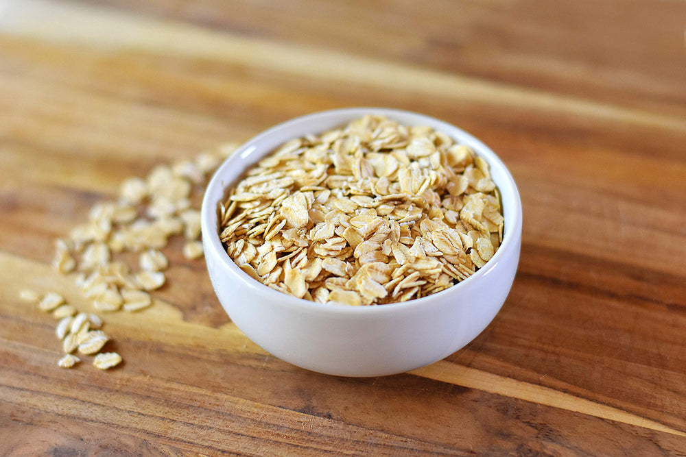 Anthony's Organic Rolled Oats measured for baking, great in cookies and granola bars.