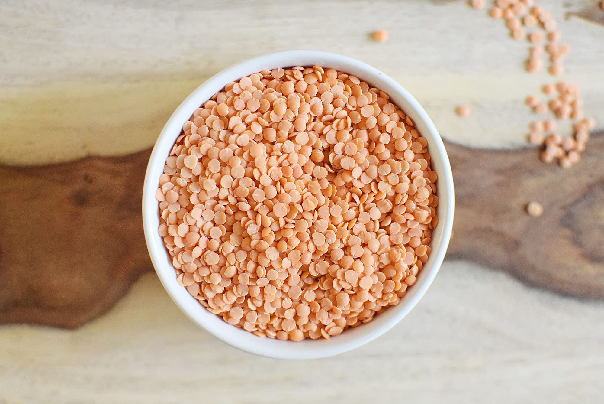 Anthony's Organic Split Red Lentils served in bowl for hearty dish