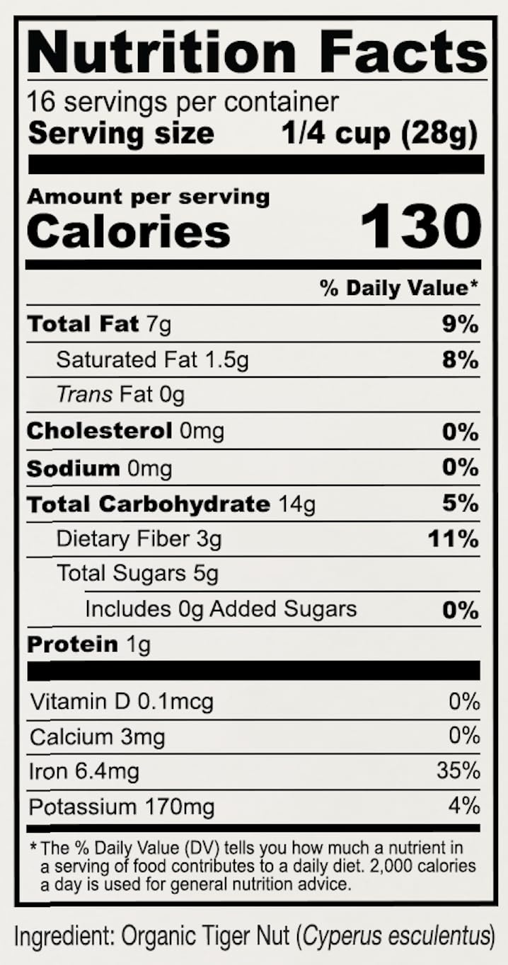 Anthony's Organic Tiger Nut Flour finely ground for smooth batter.