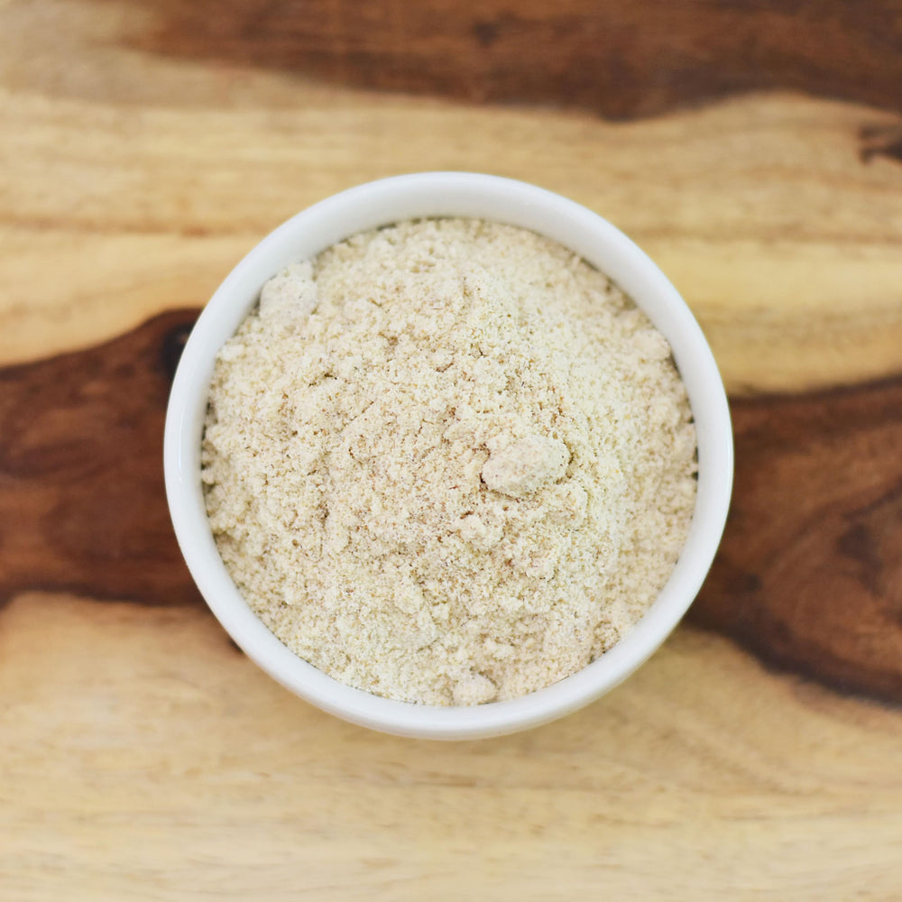 Anthony's Organic Tiger Nut Flour texture close-up showing fine grind for quick mixing.