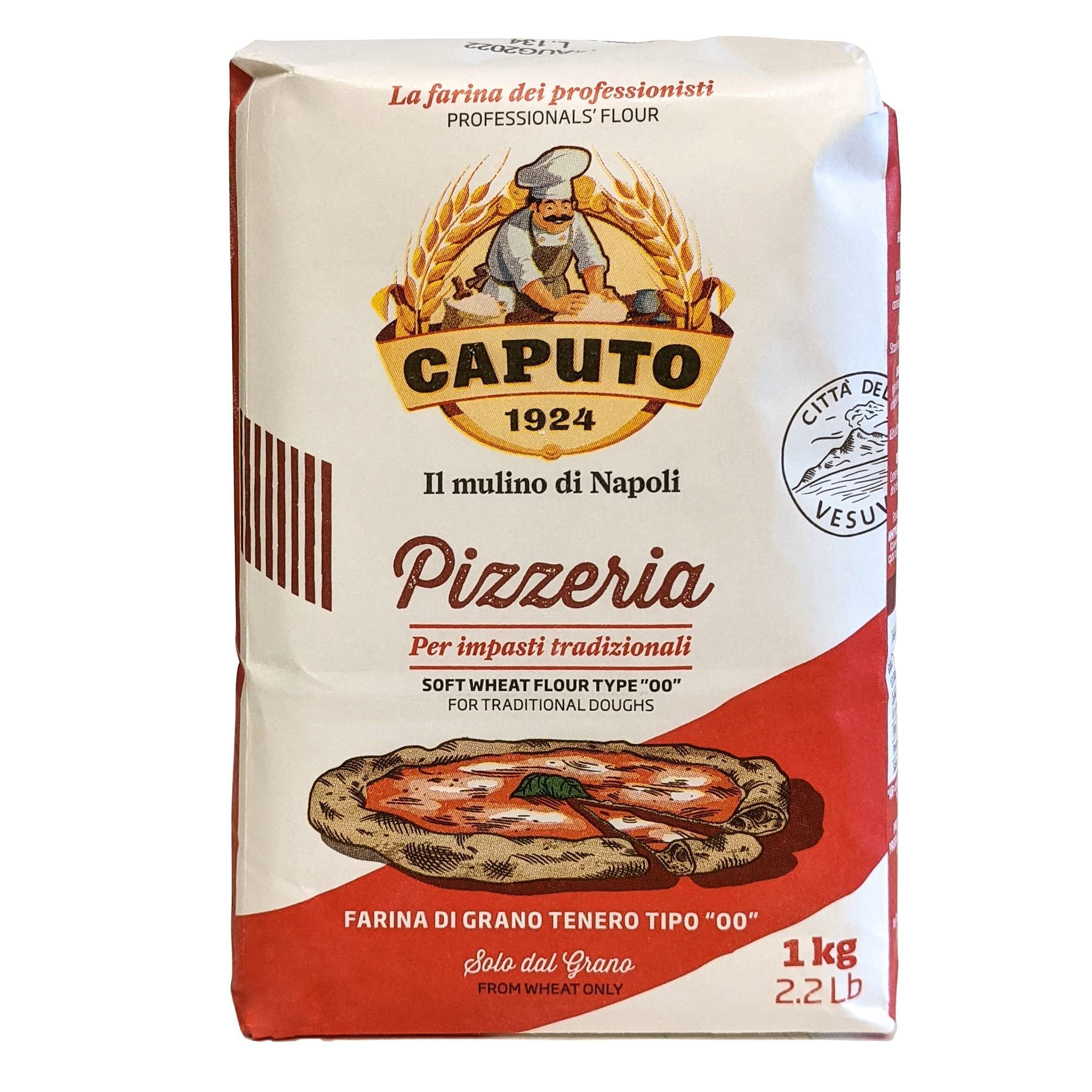 Antimo Caputo 00 flour close-up texture highlights fine milling for smooth dough.