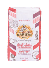 Antimo Caputo 00 flour being measured for recipe preparation.