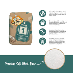 Caputo Tipo 1 with raw wheat berries showing traditional stone-ground quality.