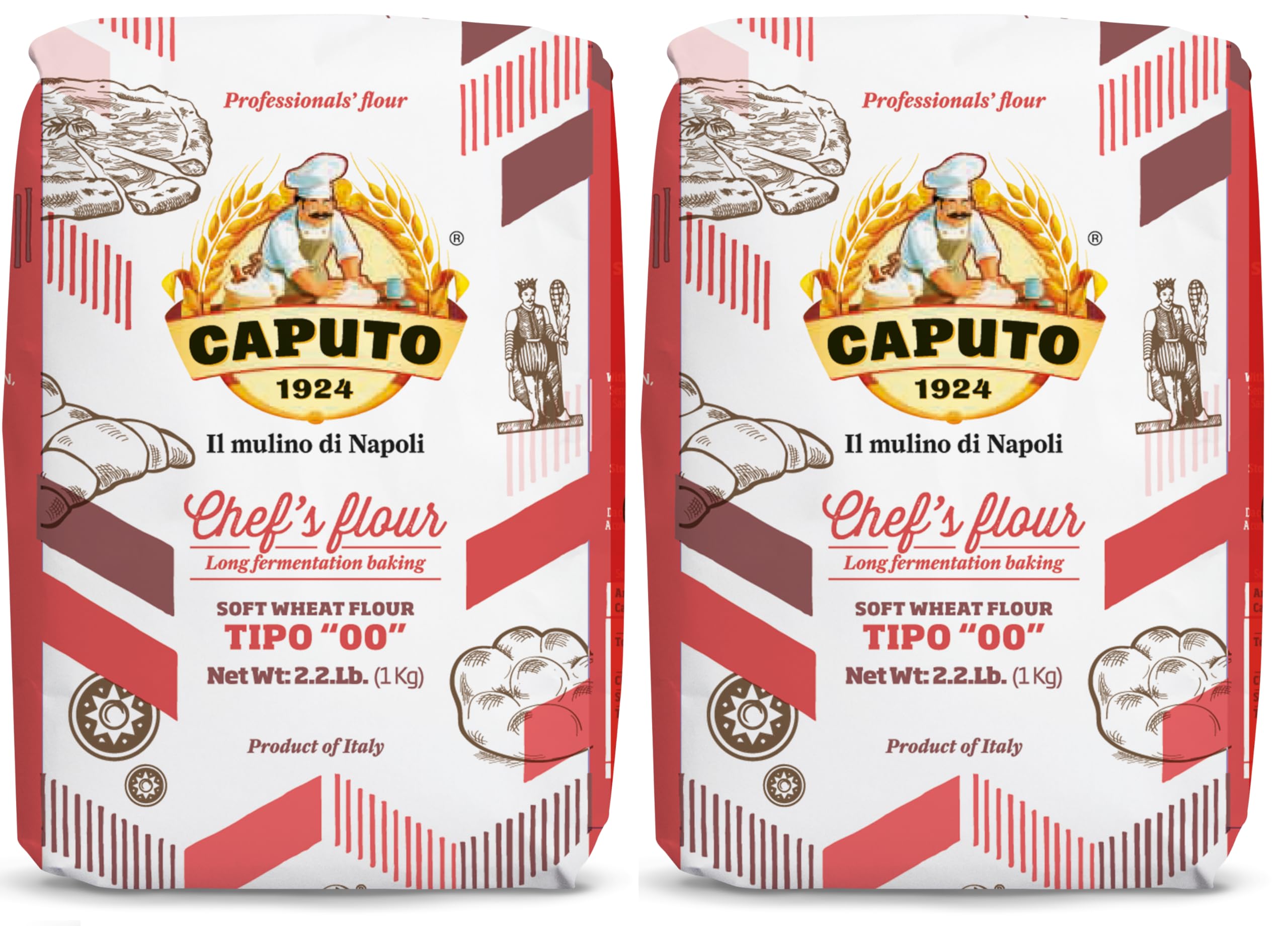 Antimo Caputo Chef's Flour 2.2 lb packs ideal for authentic pizza dough at home