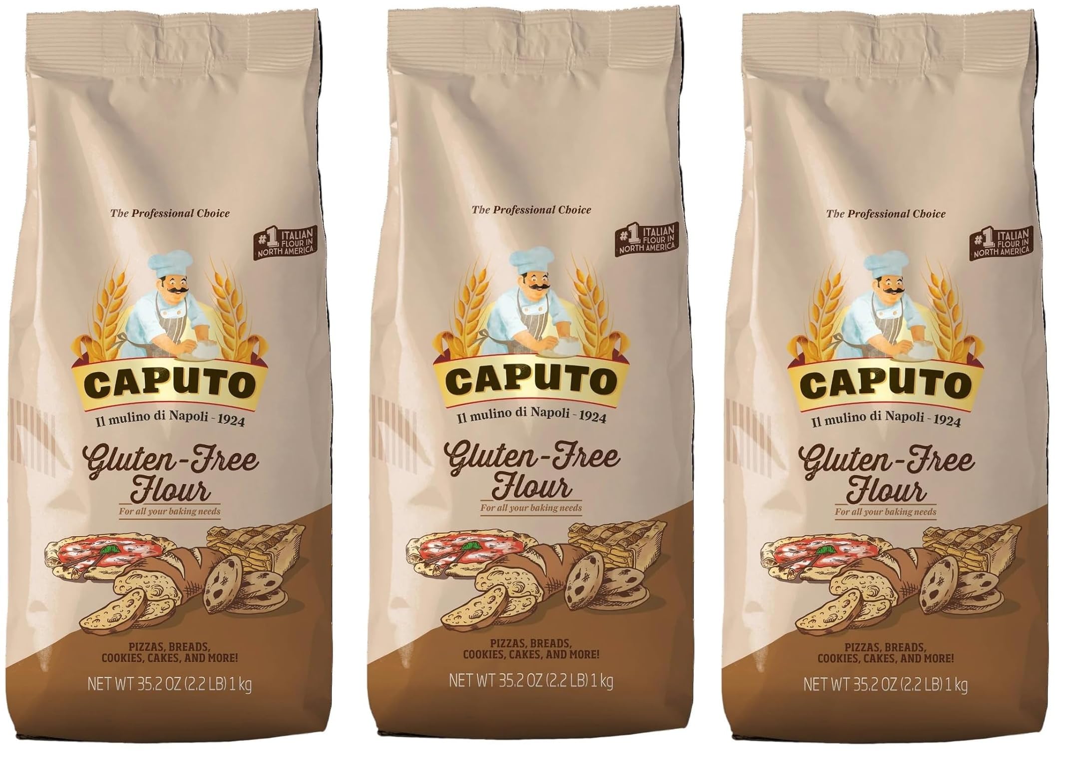 Antimo Caputo gluten-free flour bag ready for versatile baking and dough prep.