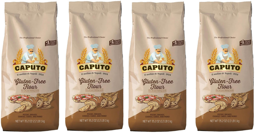 Antimo Caputo gluten-free pizza flour 4-pack packaging ideal for home Neapolitan dough.