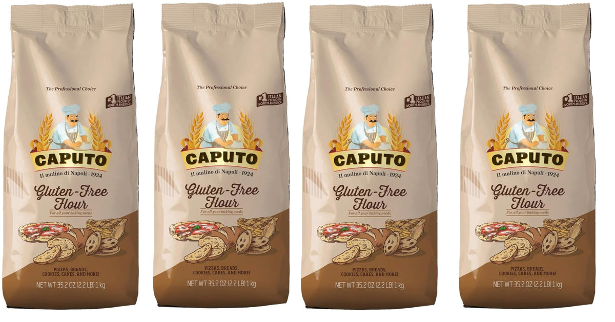 Antimo Caputo gluten-free pizza flour 4-pack packaging ideal for home Neapolitan dough.