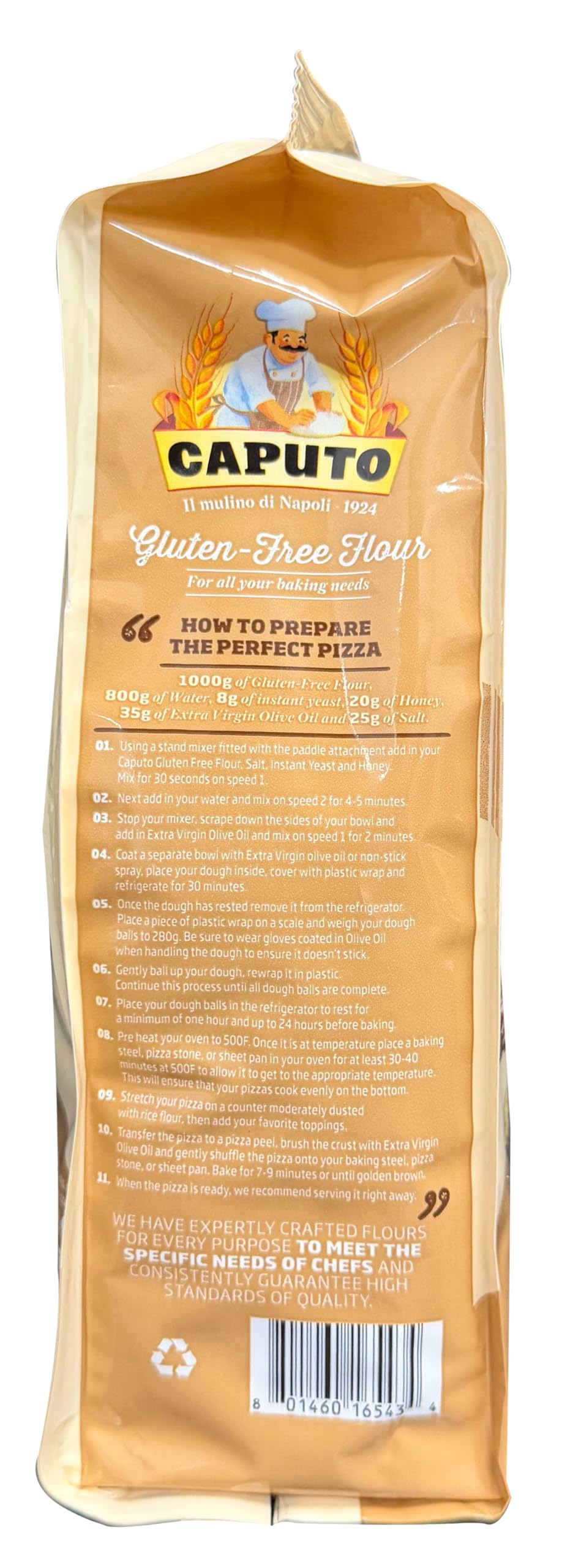 Antimo Caputo gluten-free flour ingredients list highlights rice and potato starch