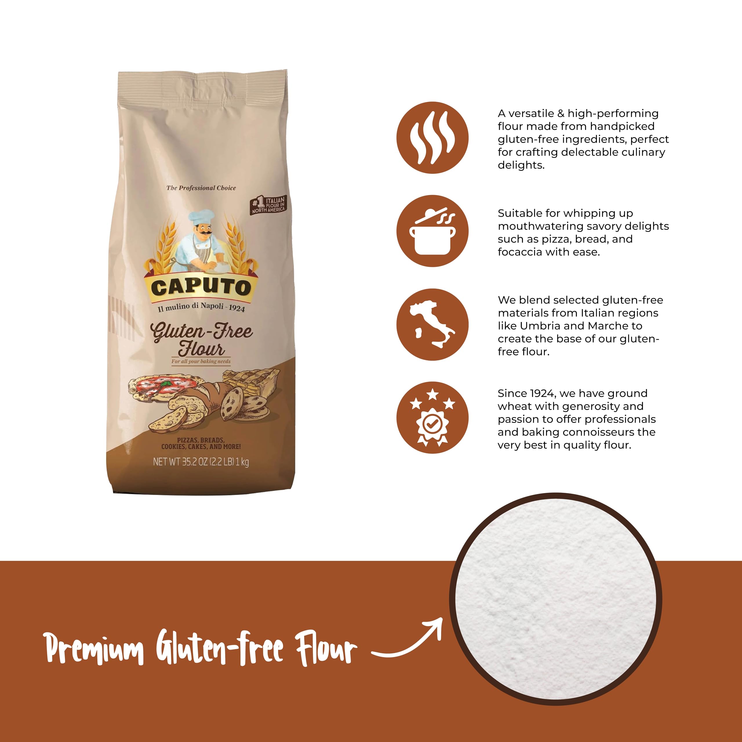 Antimo Caputo gluten-free flour raw dough prep aids gluten-free baking.