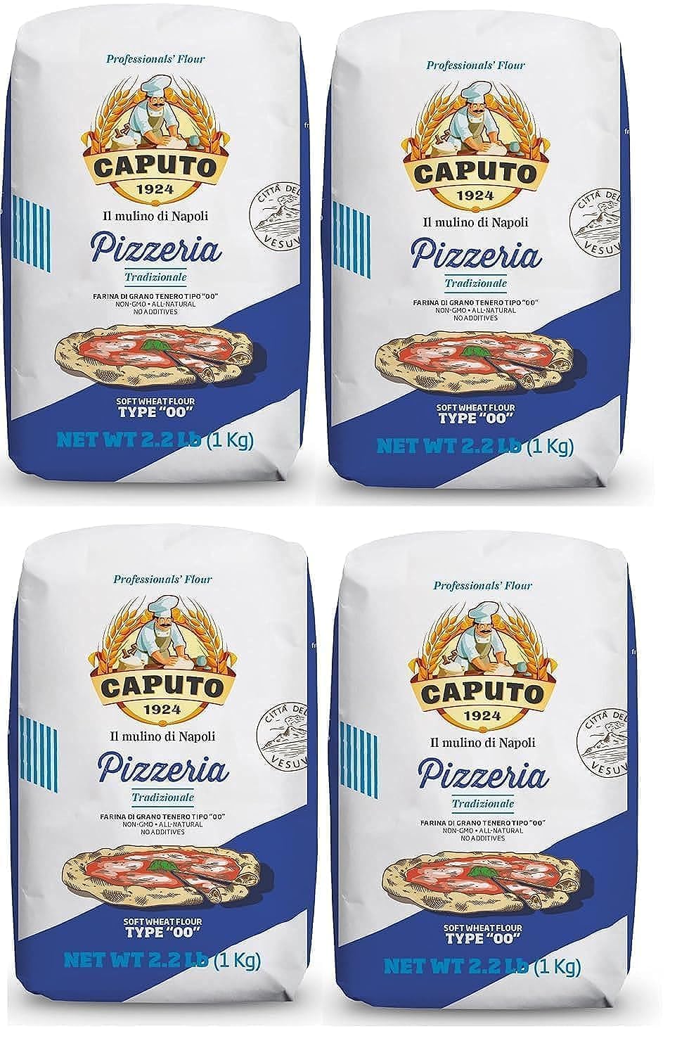 Antimo Caputo Mulino Caputo 00 flour front packaging for authentic pizza dough.