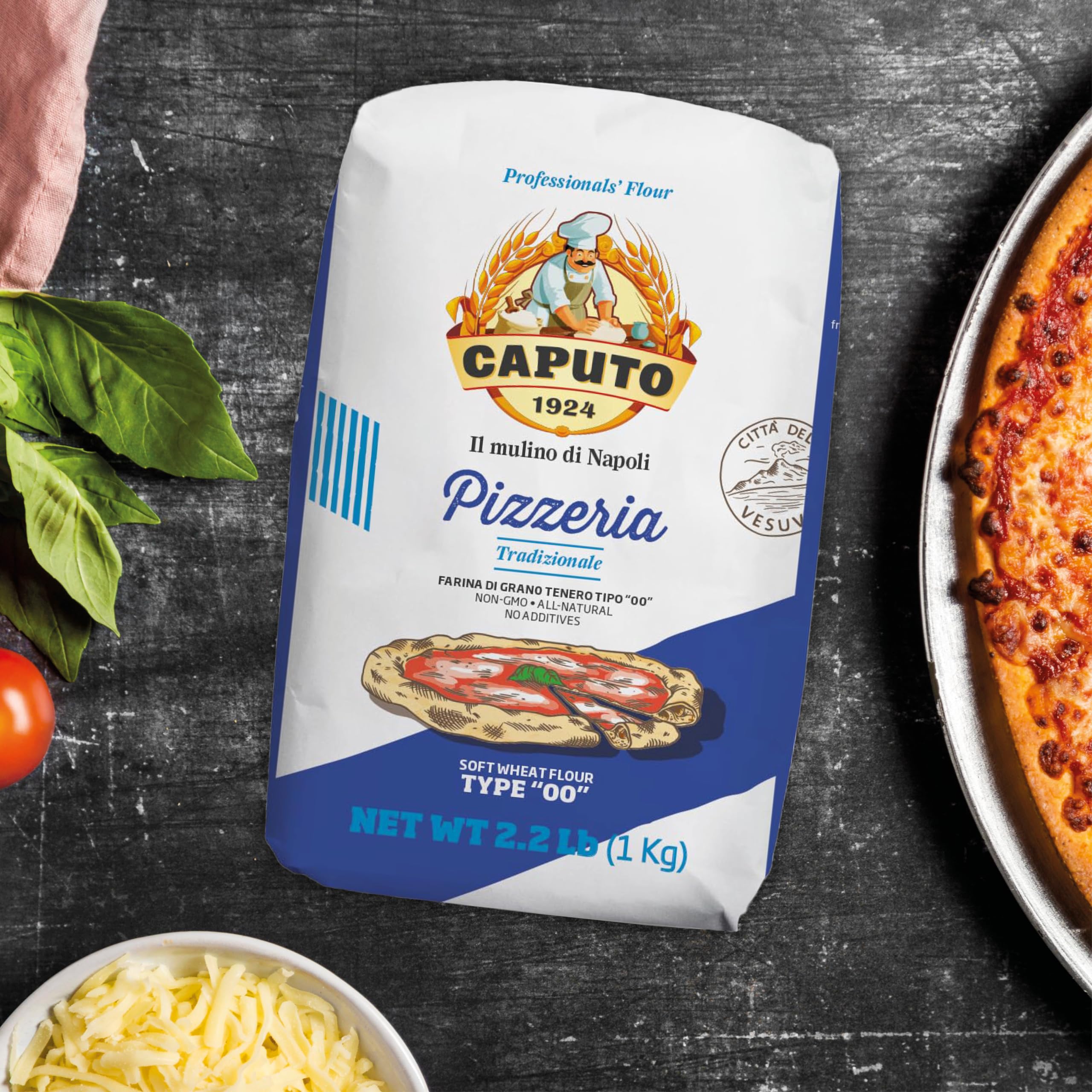 Antimo Caputo Pizzeria 00 Flour Blue cornicione bubbles and crust development.