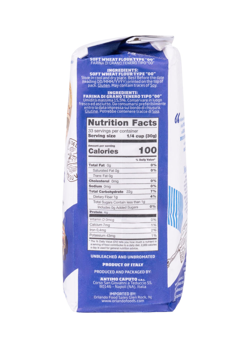 Antimo Caputo Pizzeria 00 Flour Blue flour bag shows Italian origin and trusted baking.