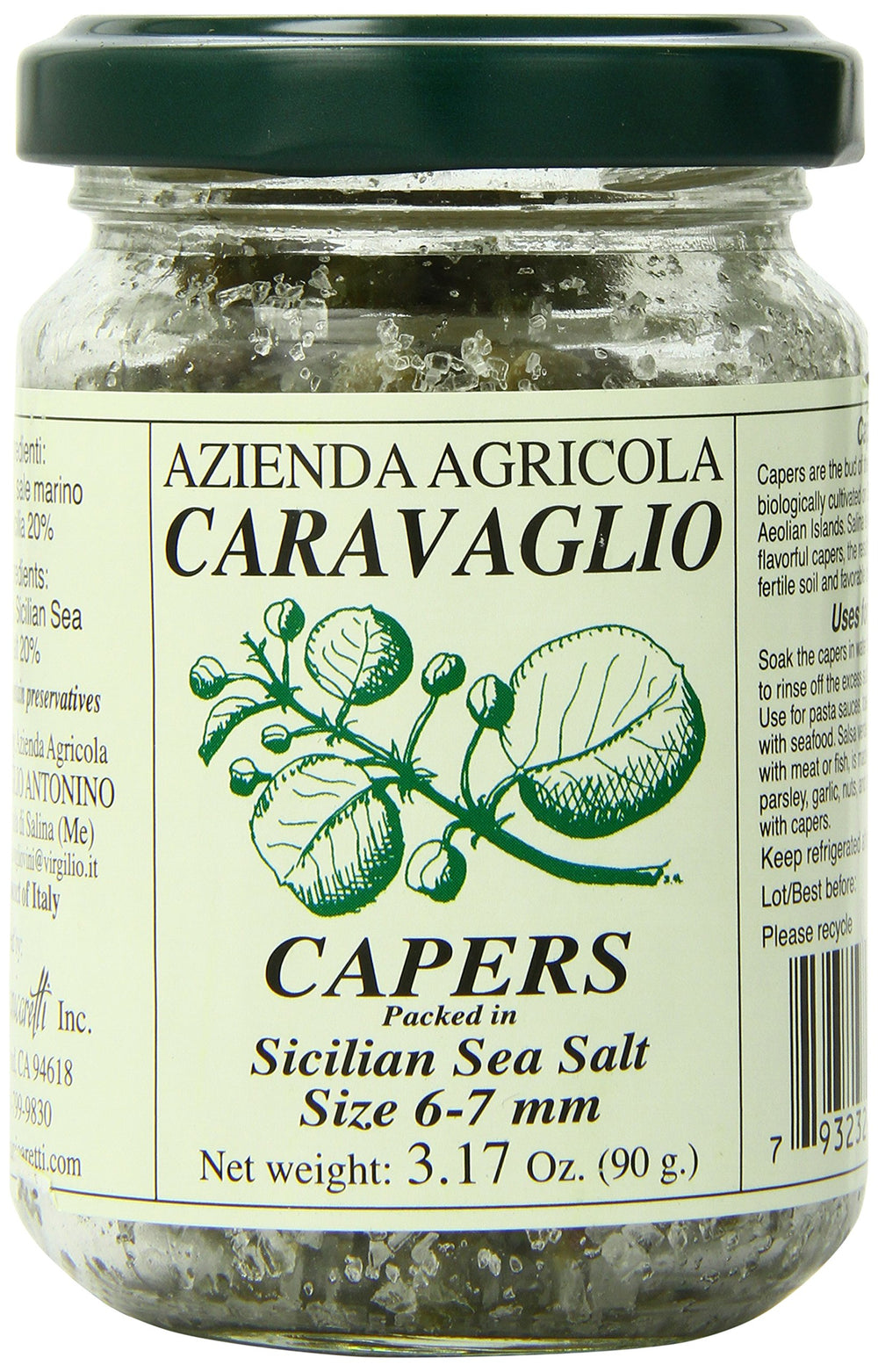 Antonino Caravaglio salted capers in glass jar enhance sauces and pasta with bold flavor.