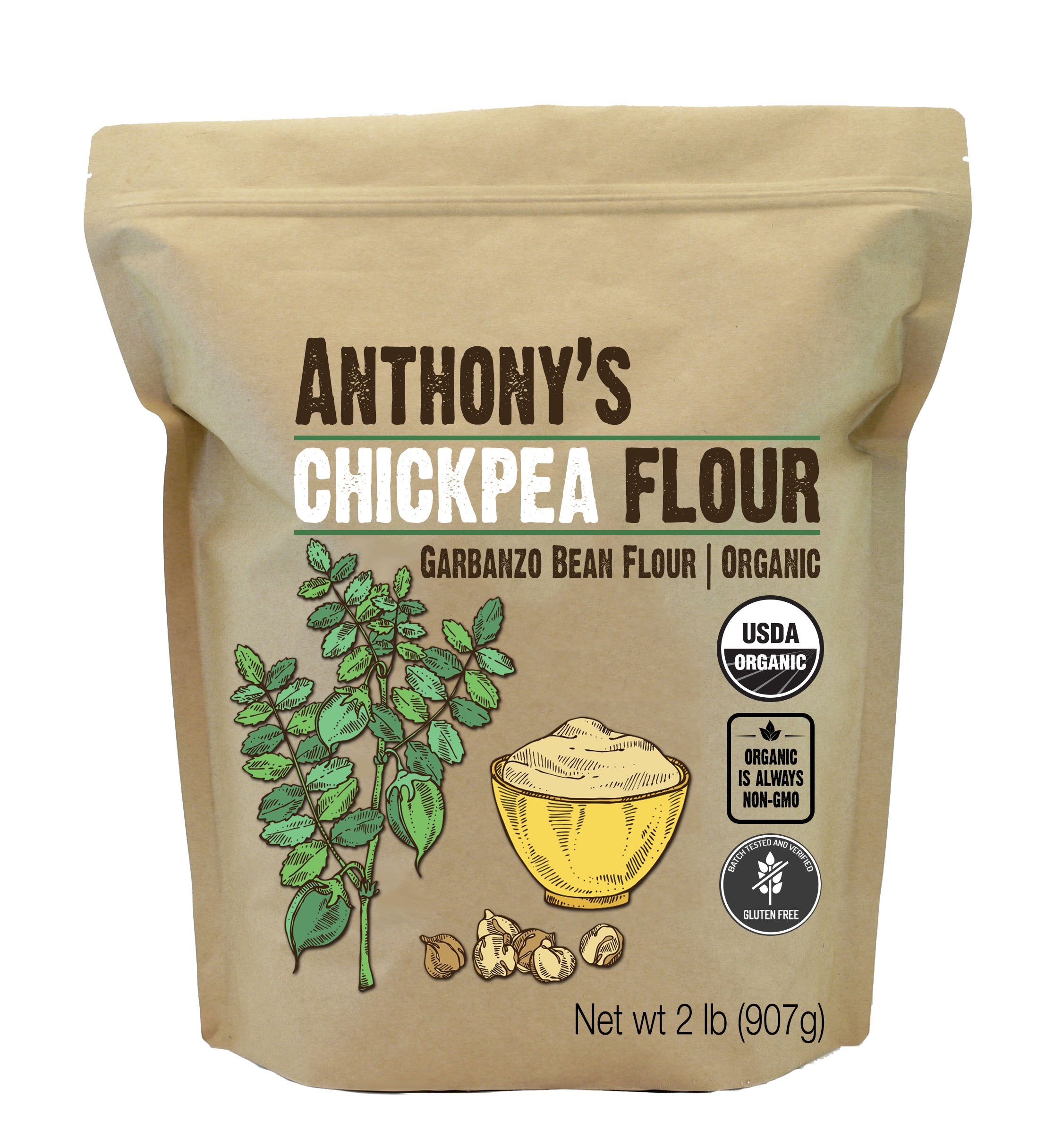 Anthony's Organic Chickpea Flour bag for gluten-free baking