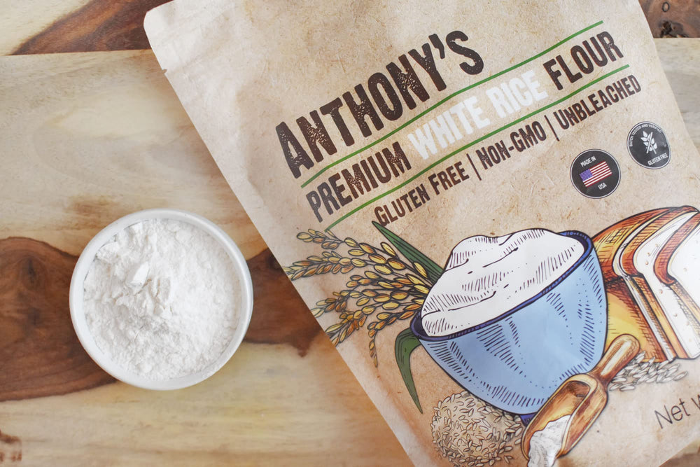 Anthony's Premium White Rice Flour vegan and non-GMO option for versatile cooking.