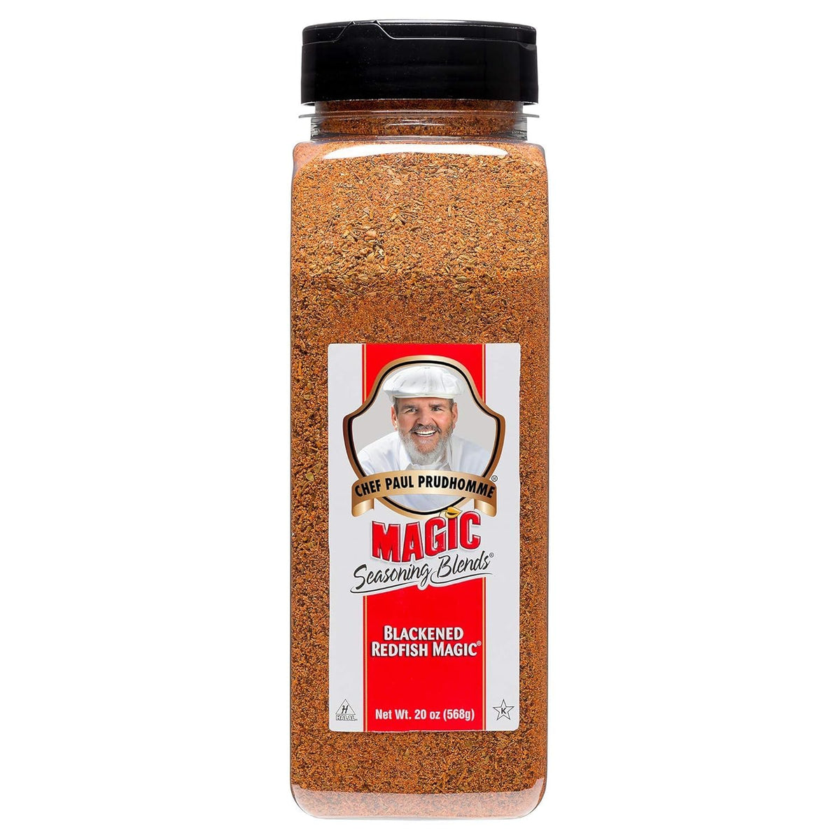 AONELAS Chef Paul Blackened Redfish canister adds bold Cajun flavor to seafood.