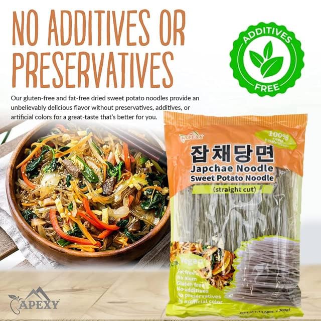 APEXY Dry noodles in pack ready for soups or cold dishes.
