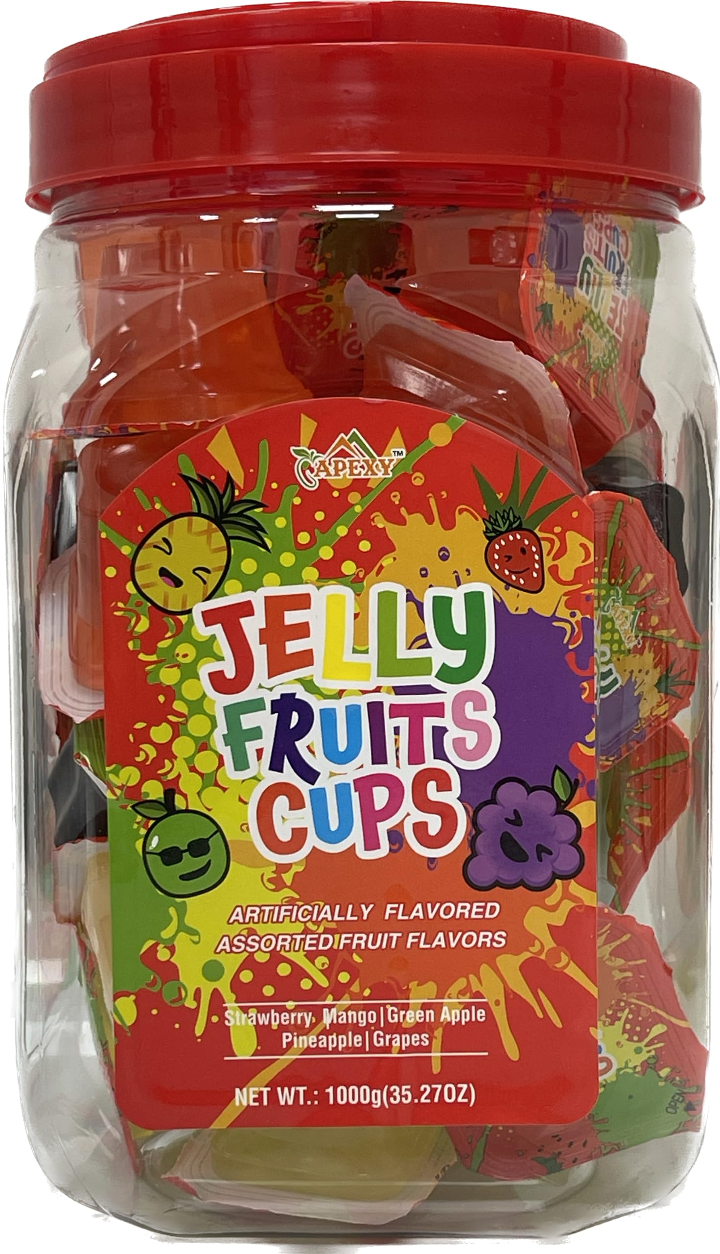 Apexy Fruit Jelly Cups Lychee flavor, convenient bite-size snack for on-the-go enjoyment