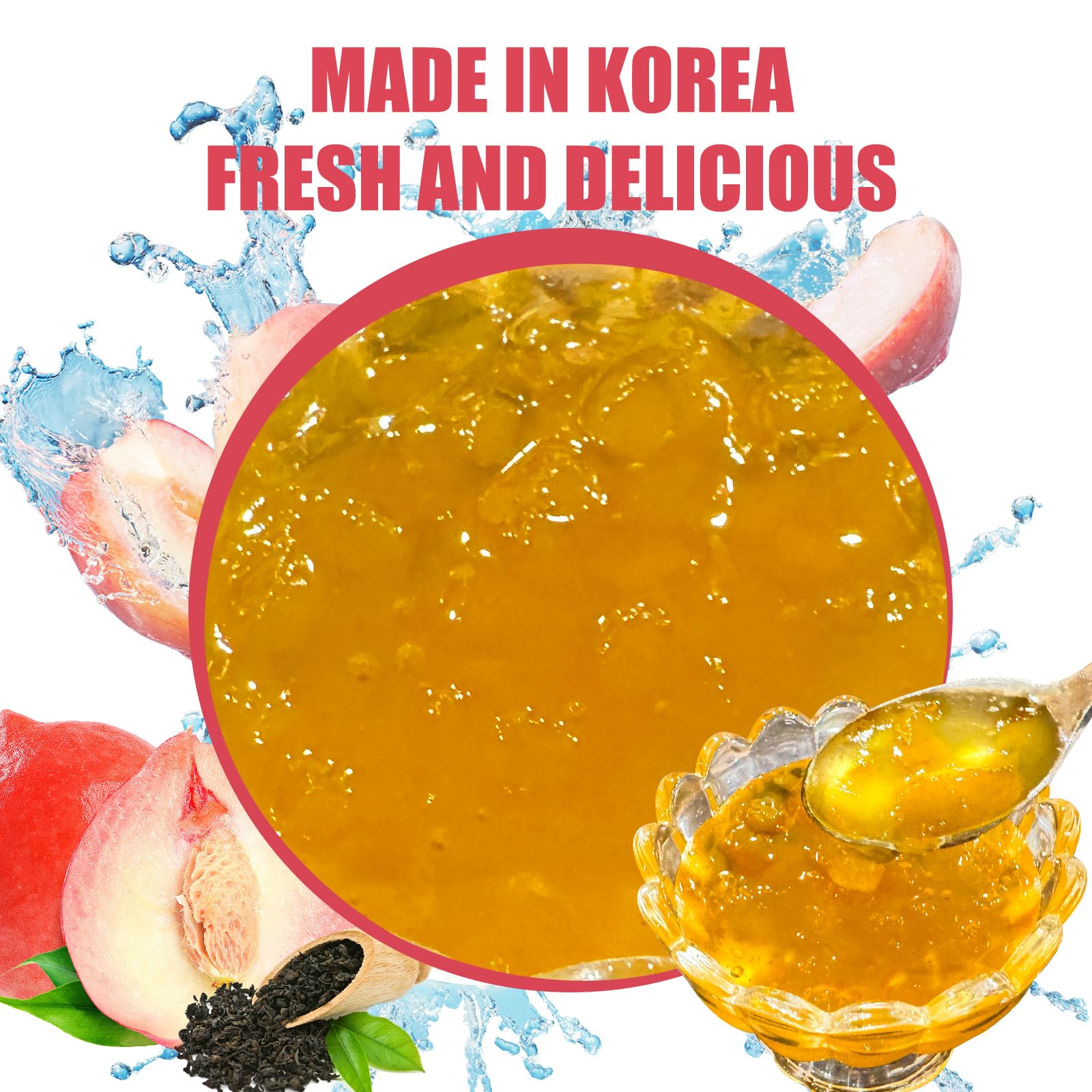 APEXY Honey Peach Oolong Tea dessert topping drizzle over ice cream and yogurt.
