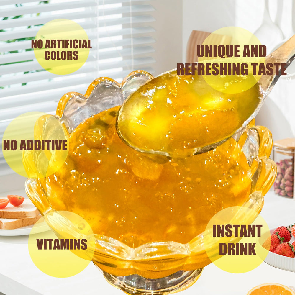 APEXY Honey Peach Oolong Tea on display highlights Korean-made premium tea base.