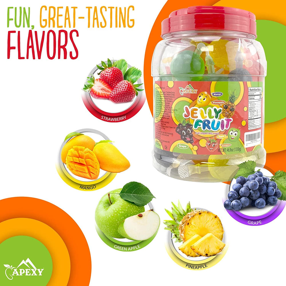 Apexy Jelly Fruit Candy shown in the freezer to become a chewy cold treat