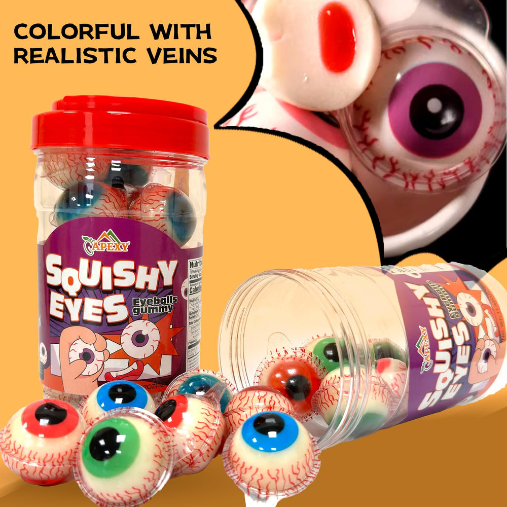 APEXY Party table display featuring eye-catching gummies for celebrations.