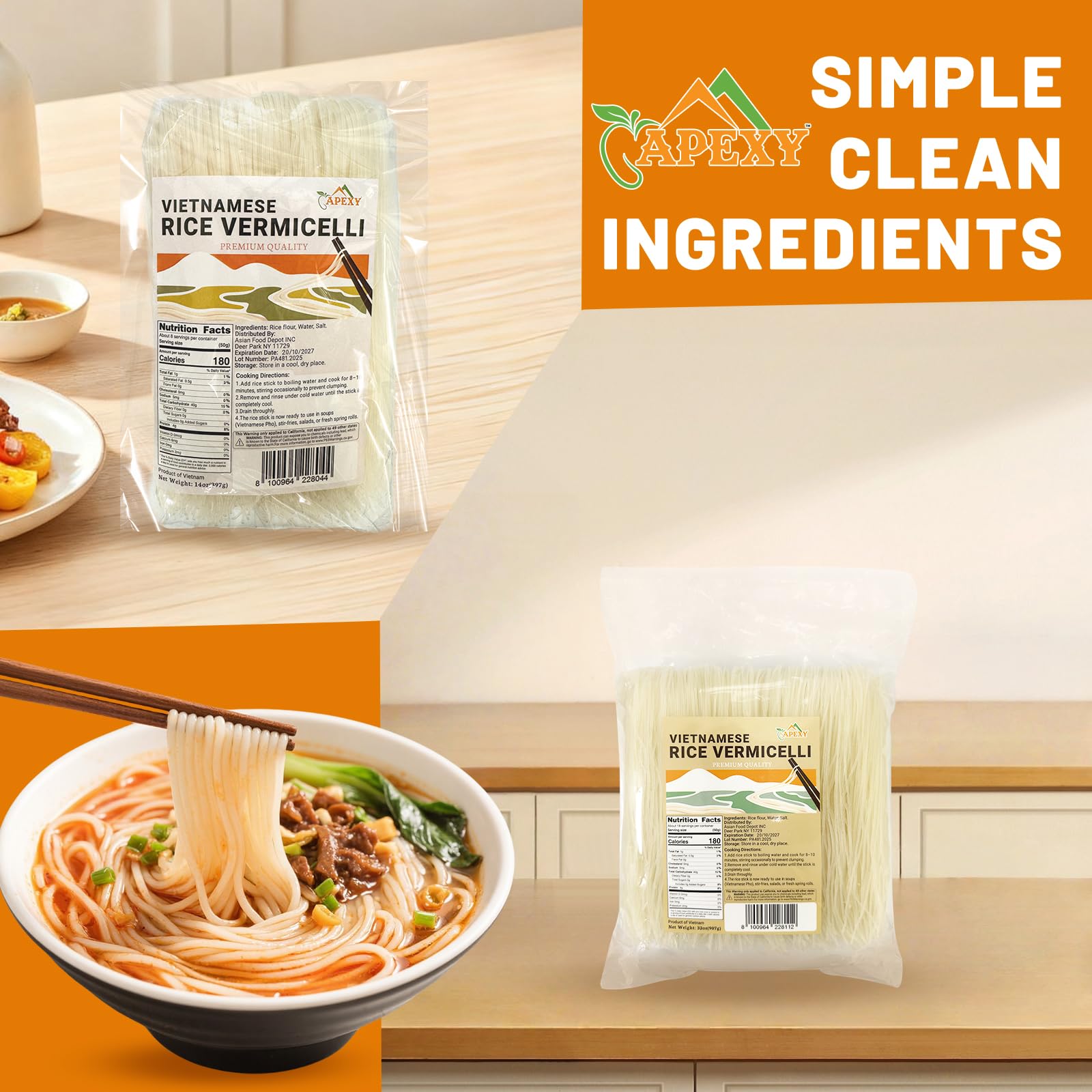 APEXY vermicelli spring-roll wrap showcases delicate noodles for fresh appetizers.