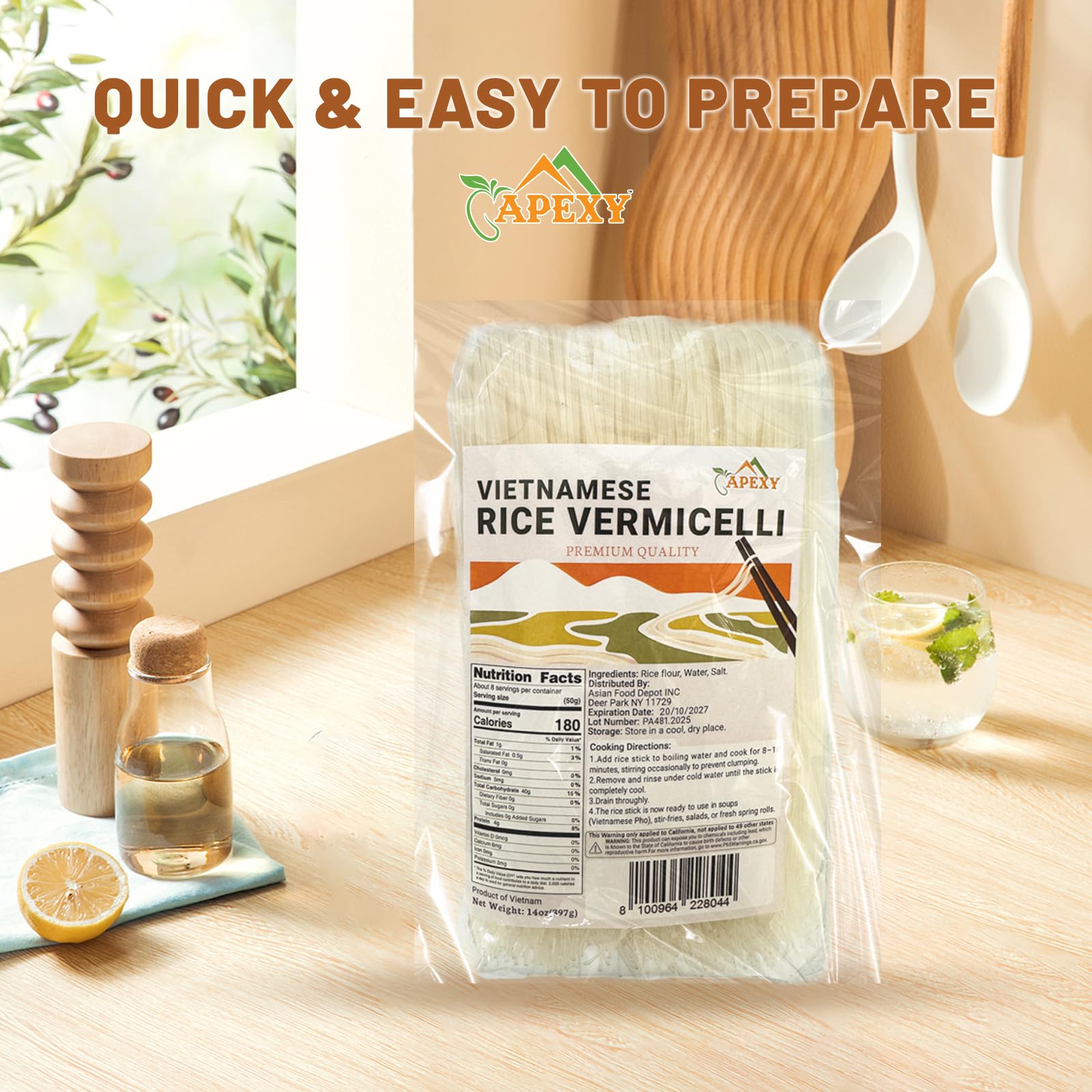 APEXY vermicelli stir-fry dish demonstrates fast, saucy, restaurant-style results at home.